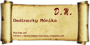 Dedinszky Mónika névjegykártya