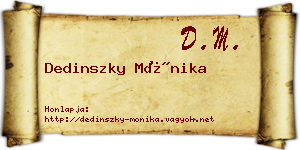 Dedinszky Mónika névjegykártya