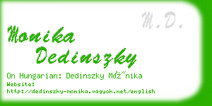 monika dedinszky business card